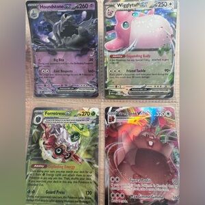 Pokémon Card Set – Houndstone EX, Forretress EX, Wigglytuff EX & Greedent VMAX
